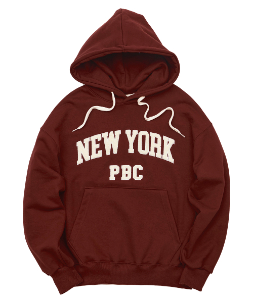 Буклированное худи New York (Burgundy)
