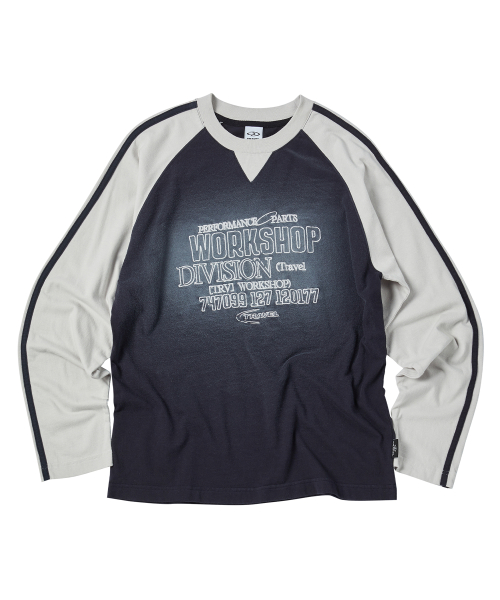 트래블() 스프레이 워싱 콤비네이션 래글런 롱 슬리브 네이비 상품 이미지