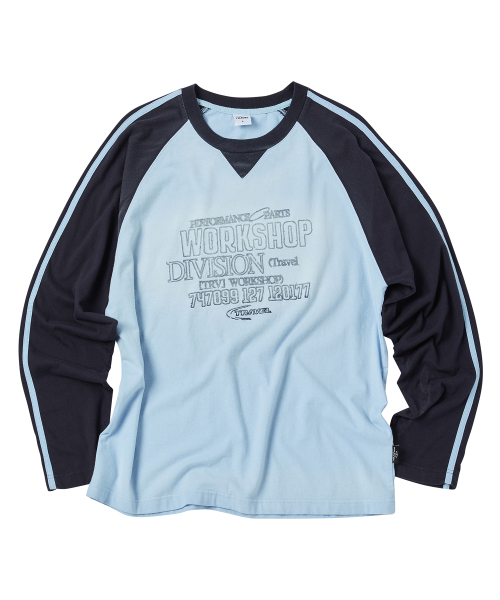 트래블() 스프레이 워싱 콤비네이션 래글런 롱 슬리브 라이트 블루 상품 이미지