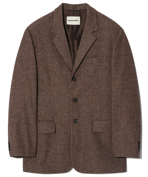Heritage три пуговицы шерстяной блейзер Brown Check