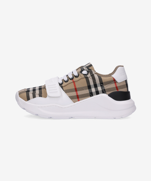 Burberry check leather sneakers on sale