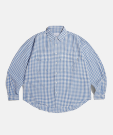 Double Pocket Gingham Shirt Soft Blue