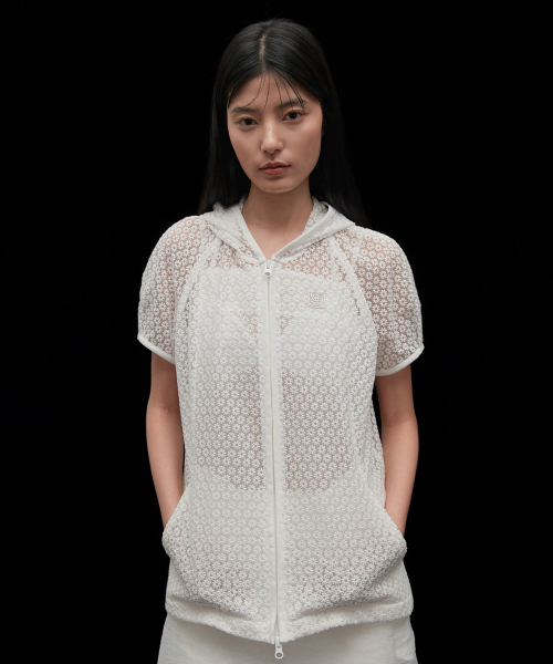 Кружевная ветровка с цветочным узором (White)