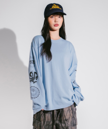 CHAOS LONG SLV TEE sky blue