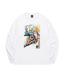 RACING LONG SLV TEE white