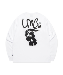 FLAME BEAR LONG SLV TEE white