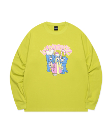 SURPRISE BEAR LONG SLV TEE lime