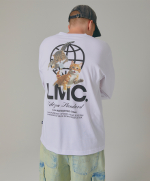 FLYING CATS LONG SLV TEE white