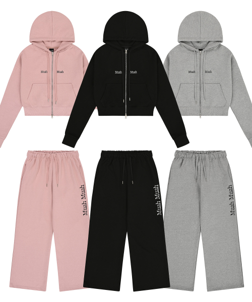 [SET]REGULAR FIT HOOD ZIPUP PANTS SET UP [9color]