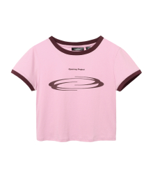 W  Identity Ringer T Shirt - Pink