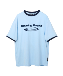 Identity Ringer T Shirt - Sky Blue