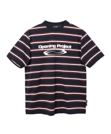 Identity Multi Stripe T Shirt - Navy