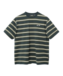 Small Logo Multi Stripe T Shirt - Green