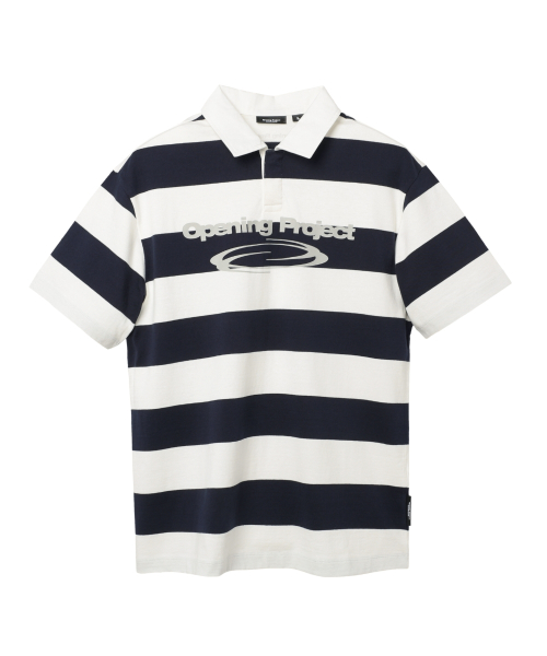 【Opening Project】 Identity Stripe Collar Half T Shirt 오프닝프로젝트(OPENING PROJECT) Identity Stripe Collar Half