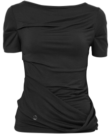 Drape Layered T-Shirt (FL-131_Black)