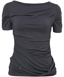 Drape Layered T-Shirt (FL-131_Charcoal)