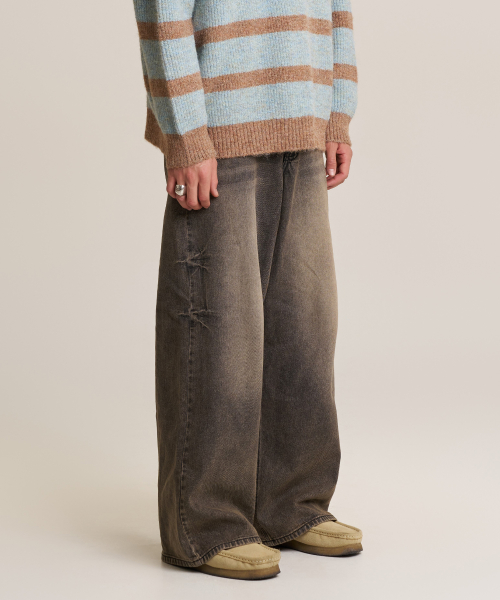Широкие джинсы Domingo с варкой - Washed Brown