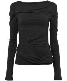 Drape Layered Long Sleeve (FL-128_Black)