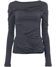 Drape Layered Long Sleeve (FL-128_Charcoal)