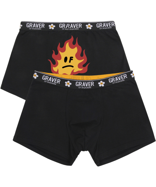 [1PACK] Мужские боксеры Flame Smile - Black
