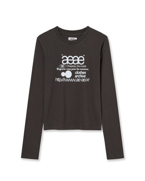 【AEAE】AEAE LOGO CROP T-SHIRTS [CHARCOAL] AEAE Logo Crop T-Shirt (Charcoal) | Minimalist Style