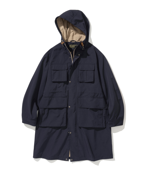длинная куртка mountain с капюшоном navy