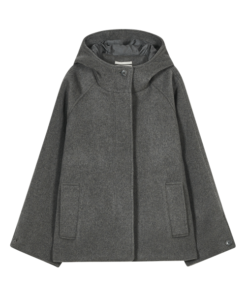 Hooded Half Пальто [Серый]