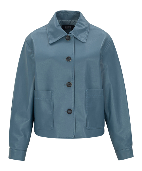 Кожаная куртка Breeze Single Crop (Soft Blue)