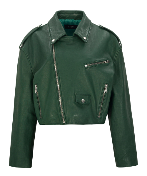 Натуральная кожа Bucky укороченный жакет (Vintage Green)