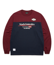 RETRO COLOR BLOCK L/S T-SHIRT - NAVY