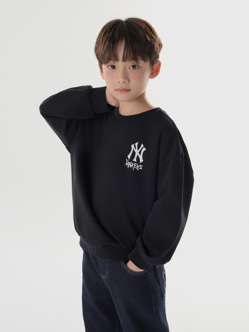엠엘비 키즈(MLB KIDS) 베이직 스트릿 로고 맨투맨 NY (Black) - 사이즈 & 후기 | 무신사