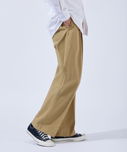 Плотные хлопковые брюки чинос с защипами Beige