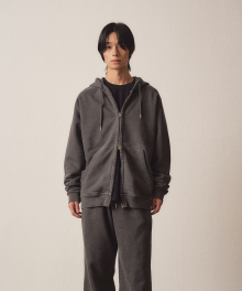 Raven Extension Hooded Zip-Up_Charcoal