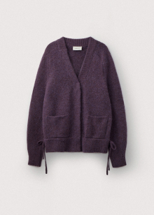 Hairy alpaca oversize cardigan_Plum