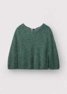 Baby alpaca ribbed cape_Dusty green