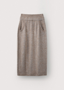 Baby alpaca oval silhouette skirt_Salty desert