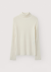 Weightless wool turtleneck pullover_Ivory