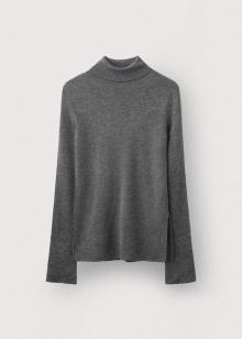 Weightless wool turtleneck pullover_Heather grey