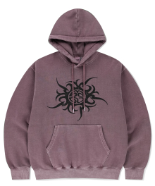 TRIBAL ECLIPSE PIGMENT HOODIE BURGUNDY(MG2EFMM408A)