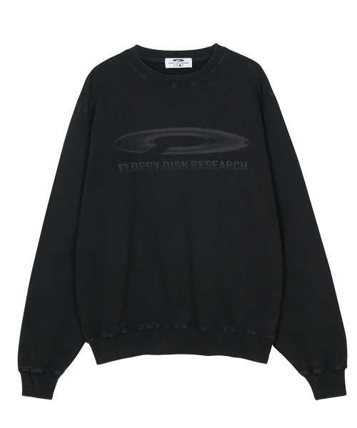 Pigment Washed Disk Logo Crewneck Черный