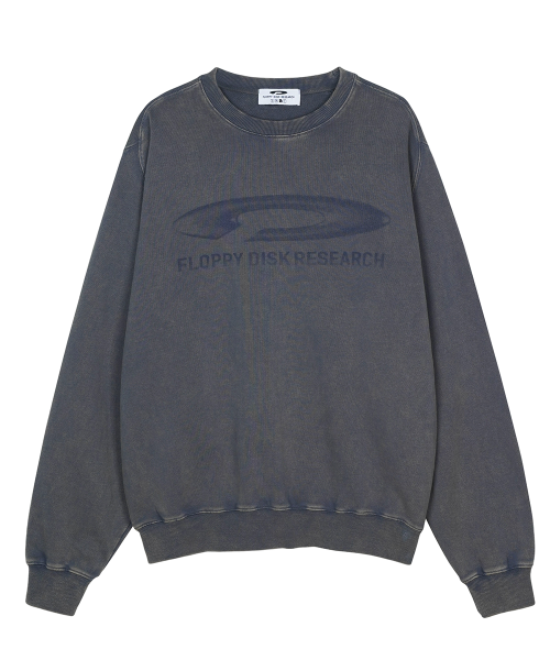 Pigment Washed Disk Logo Crewneck Slate Серый