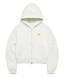 WOMENS ANGEL OG CROPPED SWEAT ZIP-UP HOODIE - OATMEAL