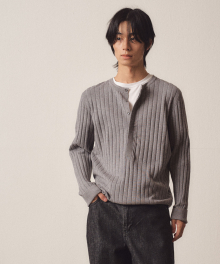 Henley Neck Knit_Grey