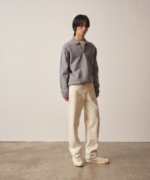 3 Buttons Collar Knit_Серый