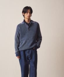 Pigment Collar Knit_Blue