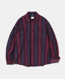 Lava Flow Fluff Cotton Check Shirt S162  Opera Pink