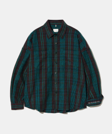 Lava Flow Fluff Cotton Check Shirt S162  Turquoise Green