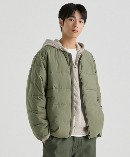 무신사 스탠다드() 데일리 푸퍼 칼라리스 패딩 재킷 [카키] 상품 이미지