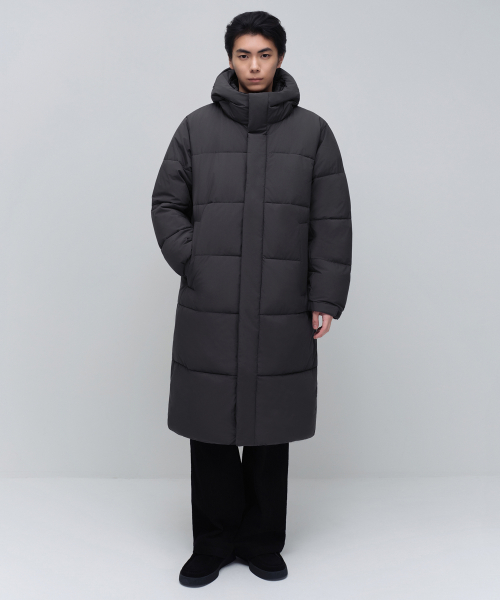 Daily Puffer длинная пуховая парка [Dark Grey]