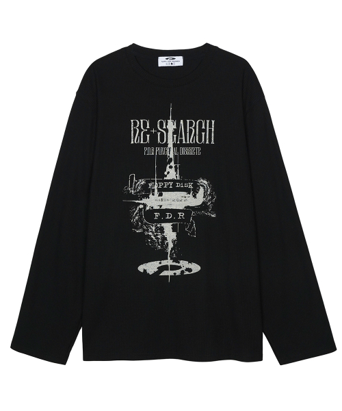 Painted Castle Waffle Long sleeve Черный
